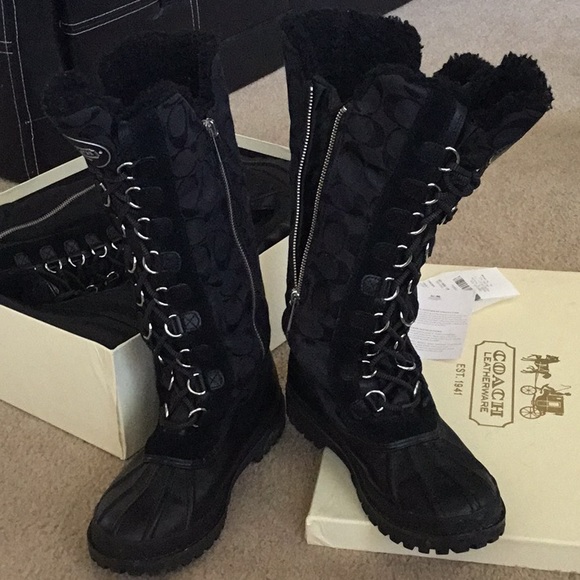 Sz’s 7.5 OR 8 LIBBY BLACK Signature Logo Eyelet Zipper Tall Calf BOOTS EUC A7175 - Picture 6 of 16